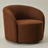 Everitte Bouclé Swivel Barrel Chair - Brown Modern Swivel Chair | Swivel Accent Chairs | Kinwell Furniture | Swivel Armchairs